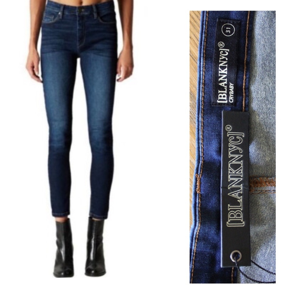 BLANKNYC Brand New Dark Blue Crybaby Skinny Jeans 31 12 NWT